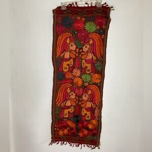 VTG Mayan Folk Art Wall Tapestry Table Runner